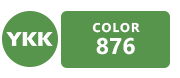 Toutes les fermetures éclair YKK vert gazon avec le code couleur 876